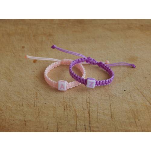 Twin Baby Initial Bracelets - Set of 2 Bracelets for Identical Twins 10 cm