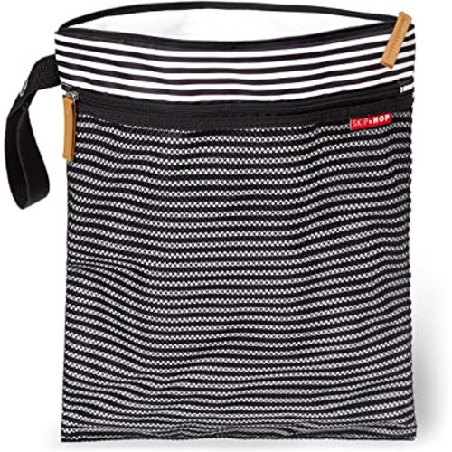 Skip Hop Wet Dry Bag, Grab & Go, Black & White Stripe : Baby