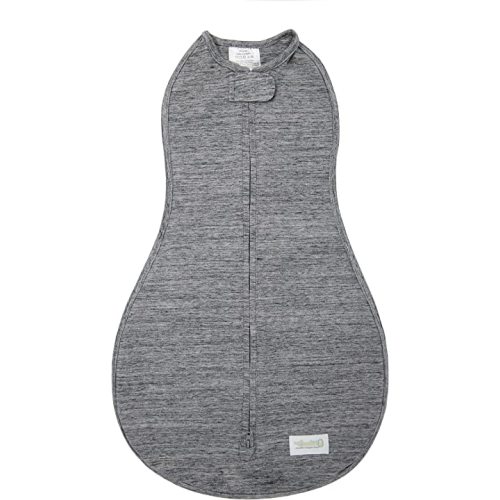 Woombie Original Baby Swaddling Blanket - Self-Soothing, Cotton Baby Swaddle with Zipper - Wearable Newborn Blanket, Twilight Heathered Gray, 5-13 lbs