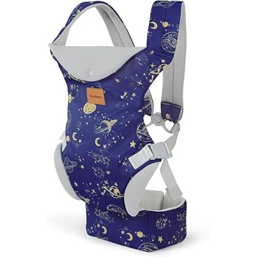 Baby Carrier Newborn to Toddler, Ergonomic Adjustable Toddler Carriers for 7-66 Lbs, Cozy Lightweight Infant Carrier with Neck Support, Baby Holder Carrier with Lumbar Support for Mom Dad