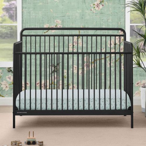Delta Children Hayden 5-in-1 Convertible Metal Crib - Matte Black