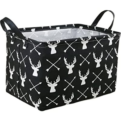 KUNRO Rectangle Toy Bin Waterproof storage organizer for Nursery Hamper Home decor Closet Kids Bedroom Laundry Baby Gift Shelf Baskets(Deer)