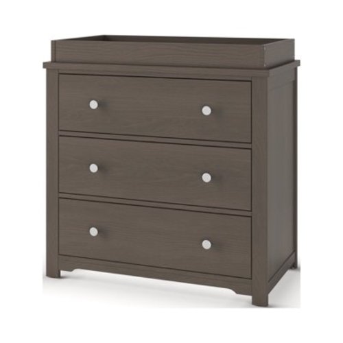 Child Craft Harmony 3-Drawer Dresser with Table Topper Kit, Dapper Gray