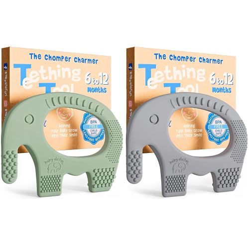 Elefun Baby Teether Pack - Gift 6 Months Blissful Teething Relief - Infant Teethers 6 to 12 Month Baby Gift Set - Safe Silicone Soothing Rings Developmental Infant Chew Toys
