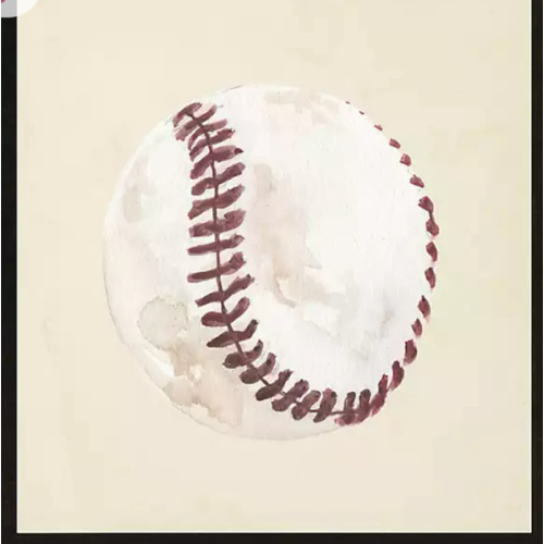 Antique Watercolor Baseball Framed Art Print | Kirklands Home