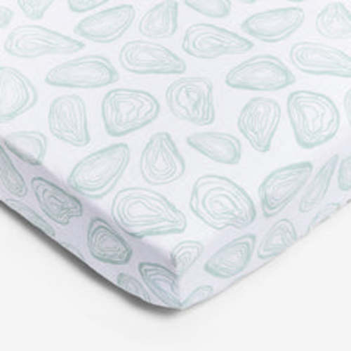 Organic Cotton Crib Sheets by Lewis - Oyster in Agave