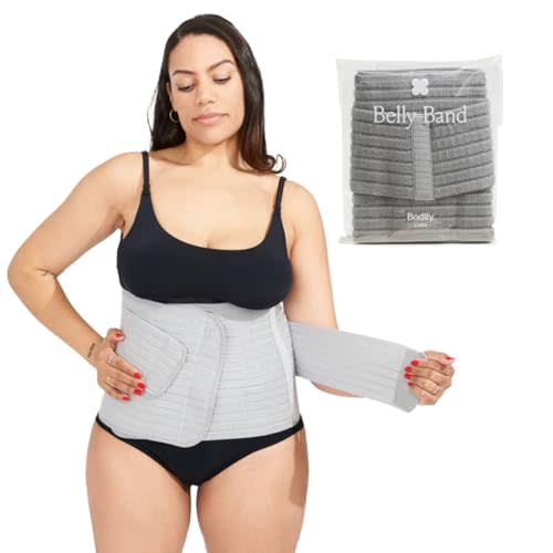 Bodily Belly Band, Essential Postpartum & C-Section Abdominal Support, Adjustable, Compression Wrap Post Pregnancy, Relief for Back & Belly, One Size