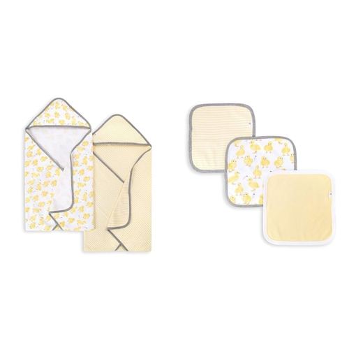 Burt's Bees Baby - Hooded Towels, Absorbent Knit Terry, Super Soft Single Ply & Washcloths, Absorbent Knit Terry, Super Soft 100% Organic Cotton
