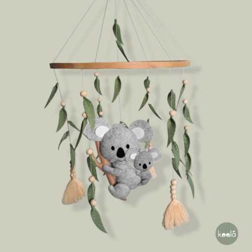 Australian Felt Koala Baby Mobile (Handmade) Nursery Decor | Unisex Baby Shower Gift Idea Newborn Gifts for Bedroom Boy Girls *Free Shipping