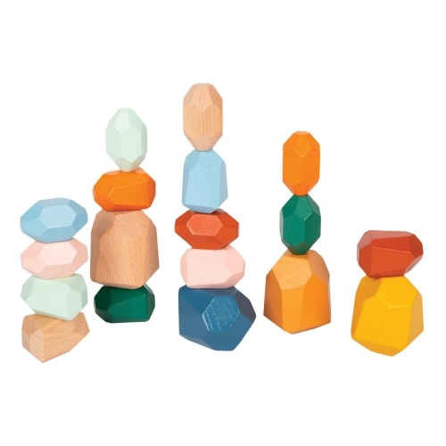 Wooden Sorting Stacking Rocks Balancing Stones – Woodemon