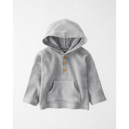 Baby Organic Cotton Waffle Knit Pullover - 12M - Style,Grey Heather