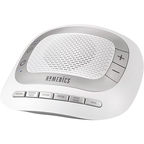 Homedics Rejuvenate White Noise Sound Machine. Travel Sound Machine for Sleep and Relaxing. Great for Travel, Nursery’s and Babies. 6 Relaxing Nature Sounds, Auto-Off Timer