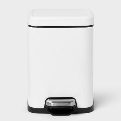 4L Step Trash Can Stainless Steel White - Brightroom™