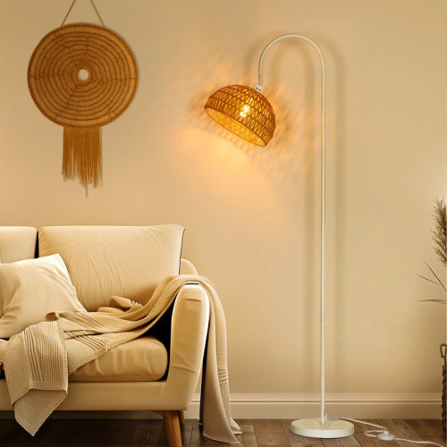 Bay Isle Home™ Aarzo 62" Arched/Arc Rattan Floor Lamp & Reviews | Wayfair