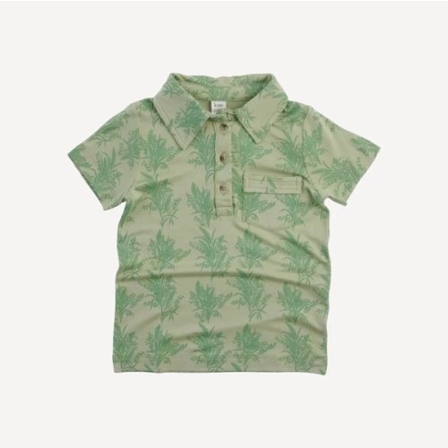 short sleeve vintage collar shirt | wild grass | bamboo