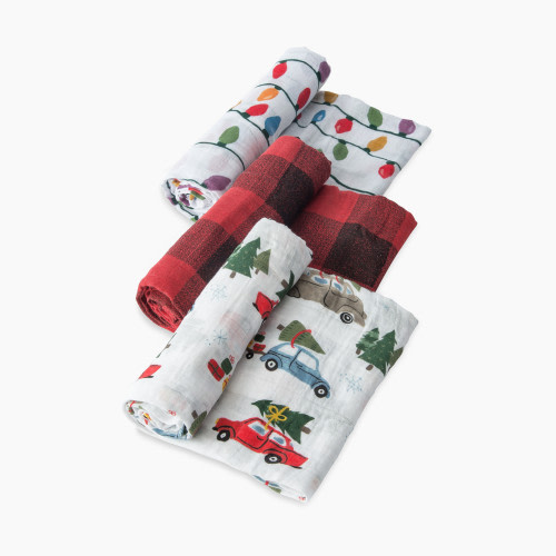 Little Unicorn Cotton Muslin Holiday Swaddle Blanket (3 Pack) - Holiday Haul
