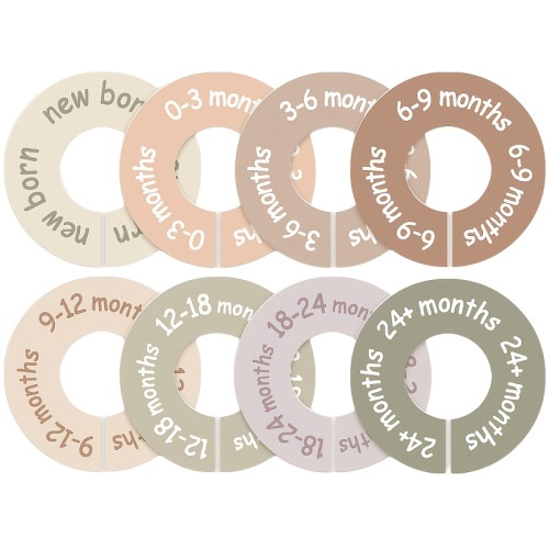 Clothing Dividers for, Designed for Organizing Wardrobes, Featuring a Double-Sided Layout, Perfect for Nursery Decor, And Available in 8 Sizes Ranging from to Over 12 Months
