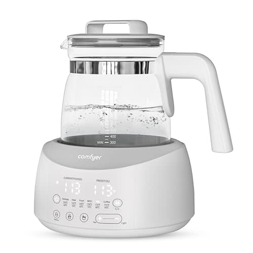 Bottle Warmer comfyer, Baby Bottle Warmer with Night Light & Faster Cooling Fan, Instantly Water Warmer, Tea Kettle Electric with 6 Temperature Control Presets, Feed Baby More Easier and Healthier