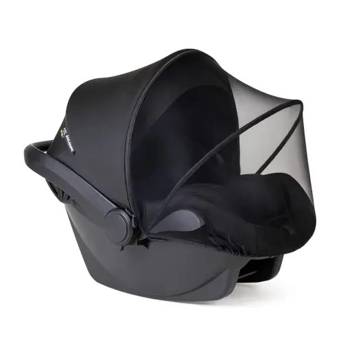 Beberoad Love 2-in-1 Car Seat Canopy - Universal Baby Car Seat Cover with Sunshade & Mesh Protection, 2-Way Zipper for Easy Access (Black)
