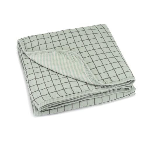 Parker Baby Muslin Blanket | 100% Soft Cotton Toddler Quilt & Baby Muslin Swaddle | Gender Neutral Design 47" x 47" Blanket