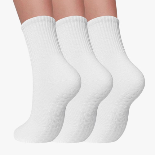 3 Pairs Pilates Socks with Grips for Women Non Slip Grip Socks for Yoga Barre Hospital Workout