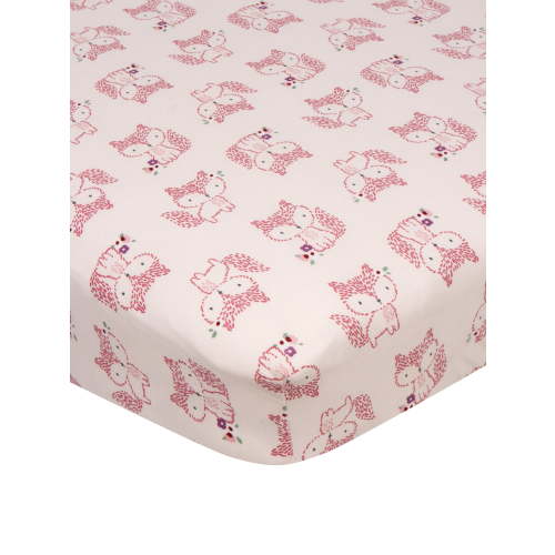Gerber Baby Girl 100% Cotton Fitted Crib Sheet for Standard Crib and Toddler Mattresses