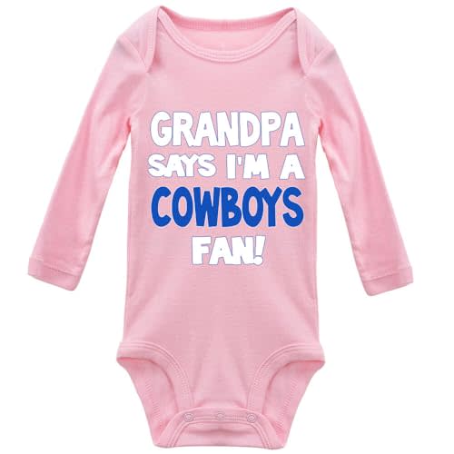 Grandpa Says I'm A Cowboys Fan Baby Bodysuit Baby Cowboys Fan Clothes