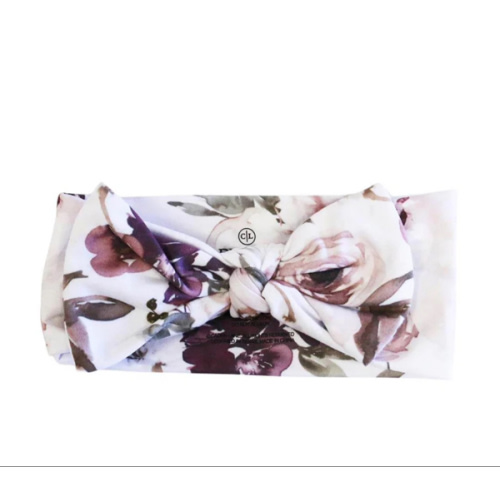 Demi's Dusty Purple Floral Large Bow Headwrap