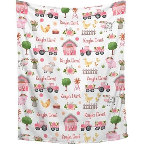 Custom Animal Blanket,Personalized Name Baby Blanket,Soft Cozy Personalized Name Blankets for Kids Infant Toddler,Baby Gift Blanket for Birthday,30"x40"-Toddler Size for Baby/Pet