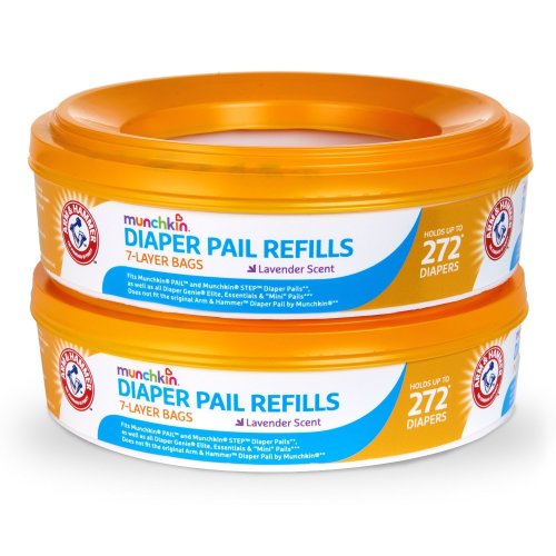 Munchkin® Arm & Hammer Diaper Pail Refill Rings, Holds up to 544 Newborn Diapers, 2 Pack C27