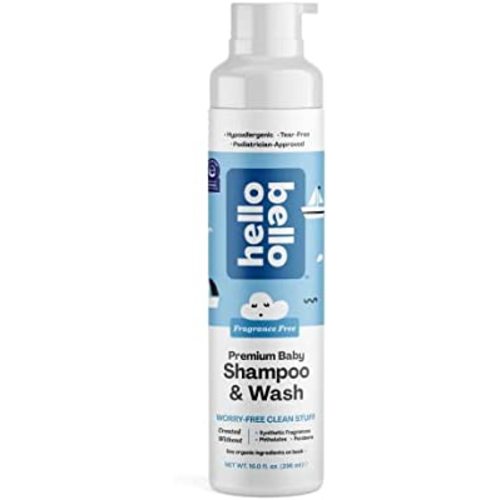Hello Bello Fragrance Free Extra Gentle Shampoo & Body Wash | Tear-Free, Hypoallergenic, Dermatologist & Pediatrician Tested, Plant Based Formula for Babies and Kids | 10 FL Oz