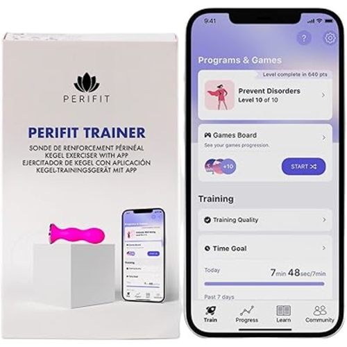 Pelvic Floor Exerciser with App | Kegel Trainer | Strengthen Your Pelvic Floor, get Better Bladder Control, Stronger Pelvic Support (Pink)