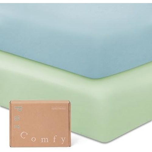 Supersoft Crib Sheets for Boys Girls, Premium Bamboo Viscose Buttery Soft Crib Mattress Fitted Sheet, Stretchy Knit Baby Sheet, Silky Comfort Baby Bed Sheets 28x52x9 Extra Deep Pocket