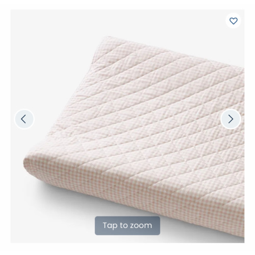 Ditsy Gingham Classic Cool Organic Cotton Percale Quilted Changing Pad Cover