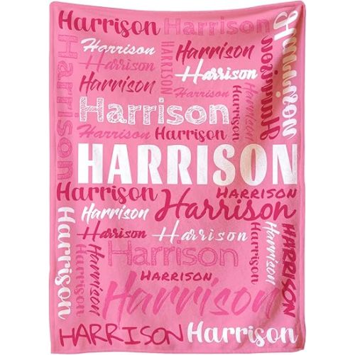 Personalized Baby Blanket - Custom Name Blanket for Newborns for Baby Girl or Boy