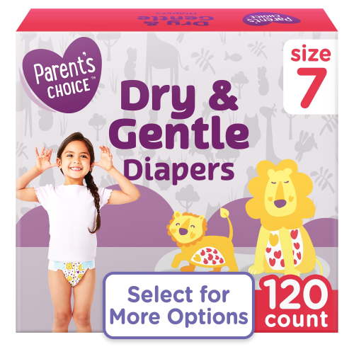 Parent's Choice Dry & Gentle Diapers Size 7, 120 Count (Select for More Options)