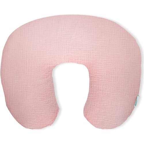 Ultra Soft Muslin Nursing Pillow Cover,Organic Cotton Nursing Cover for Breastfeeding, Fits Original Nursing Supports (Pink)