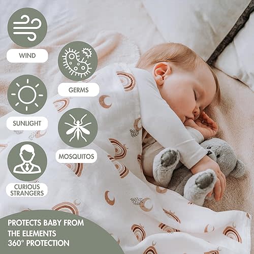 GLLQUEN BABY Receiving Blanket Boy Cotton Muslin Swaddle Blankets Girl Newborn Squares Breathable & Soft Thin Baby Blankets Cloths Double Absorbent Infant Swaddling Wrap - 6 Pack (Sun)