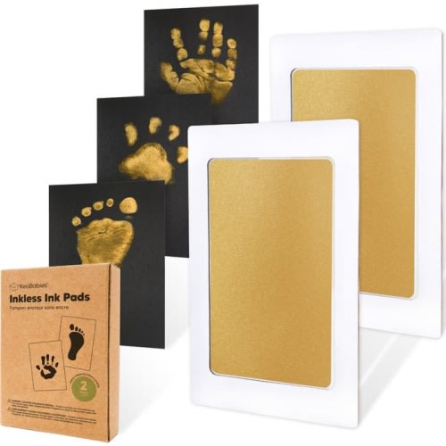 KeaBabies 2-Pack Inkless Ink Pads, Medium, Gold