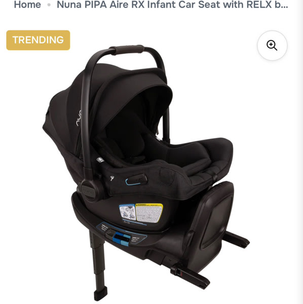 Nuna PIPA Aire RX Infant Car Seat with RELX base