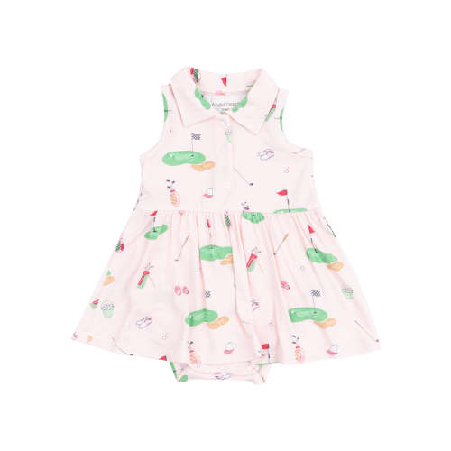 Polo Collar Bodysuit Dress, Golf Things Pink