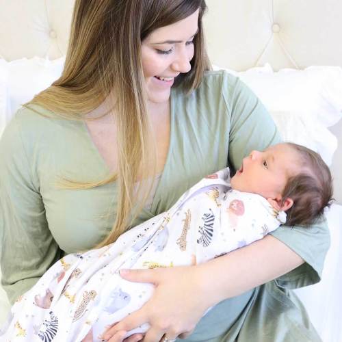 Solid Moss Bamboo Knit Maternity Robe