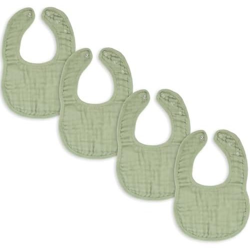 Comfy Cubs Muslin Baby Bibs, Drool Bibs, Adjustable with Easy Snaps, Teething & Drooling, Absorbent Bibs for Boys & Girls