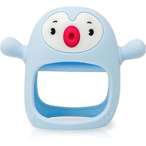 Teething Toy for Infants & Babies, Teethers for Babies 3-6 Months, Baby Teethers 0-6 Months, Teething Toys 6-12 Months, TotCo Never-Drop Baby Teething Toy, Blue