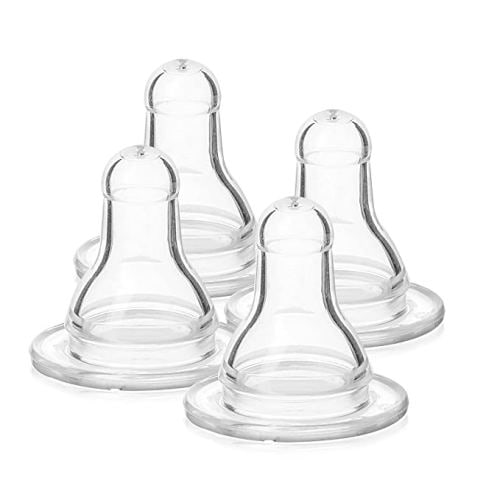 Evenflo 4 Pack Classic Silicone Nipple, Medium Flow (3-6 months) - 4 Count (Pack of 1)