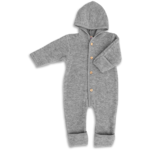 Hooded wool fleece overall