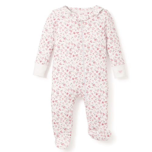 Baby's Pima Ruffle Collar Romper in Dorset Floral