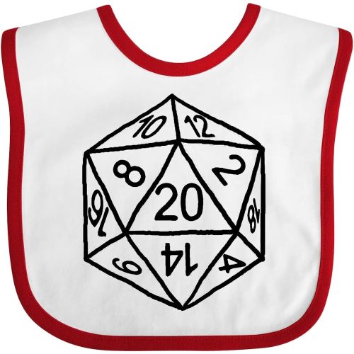 inktastic 20 Sided White Dice Baby Bib - Gus Fink Studios