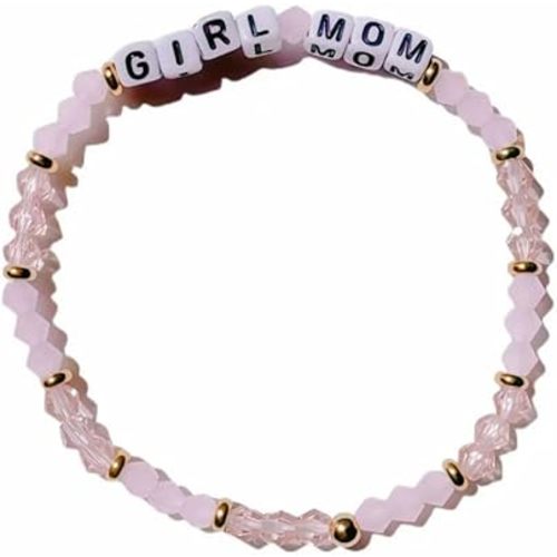 Girl Mom Bracelet Beaded Pink Mother's Day Gifts for Women Mom Gifts for New Girl Mama Beads Bracelet