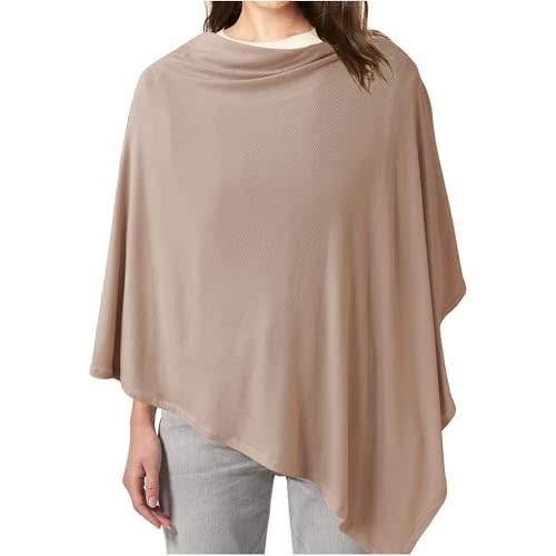 Konssy Knit Nursing Cover for Breastfeeding, 360 Full Privacy Breathable Breastfeeding Cover, Multi-use Carseat Canopy(Clay)